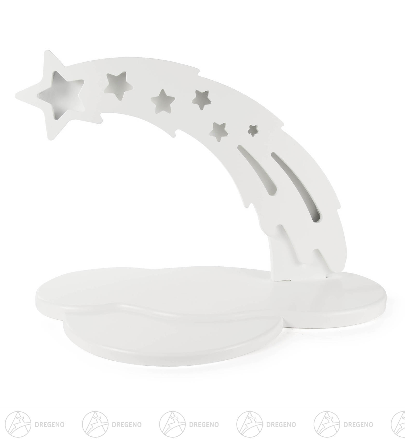 Sternbogen weiß mit Vorleger, LED Beleuchtung 26x36cm