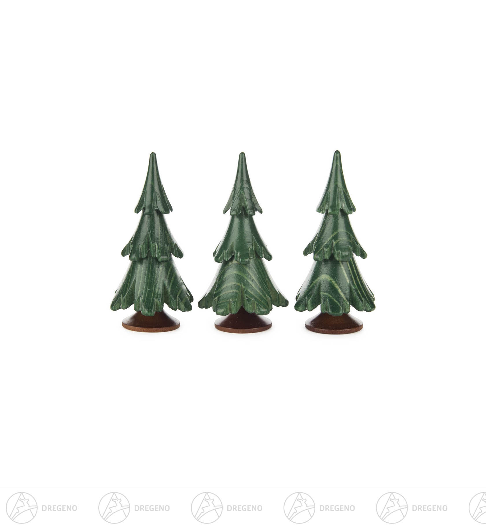 Massivholzbaum grün lasiert 6,5cm (3 Stück)