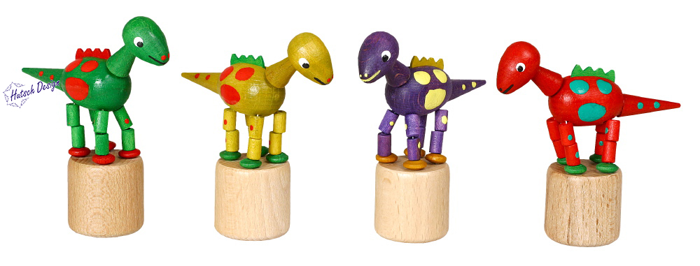 Dino Saurier (grün/gelb/rot/lila) nur ein Stück!  Wackeltier