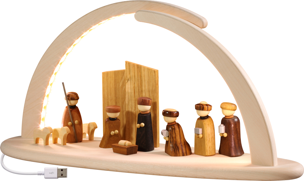 Bogen groß LED-beleuchtet Christi Geburt HxBxT 21x42x13 cm Bogen groß LED-beleuchtet Christi Geburt HxBxT 21x42x13 cm