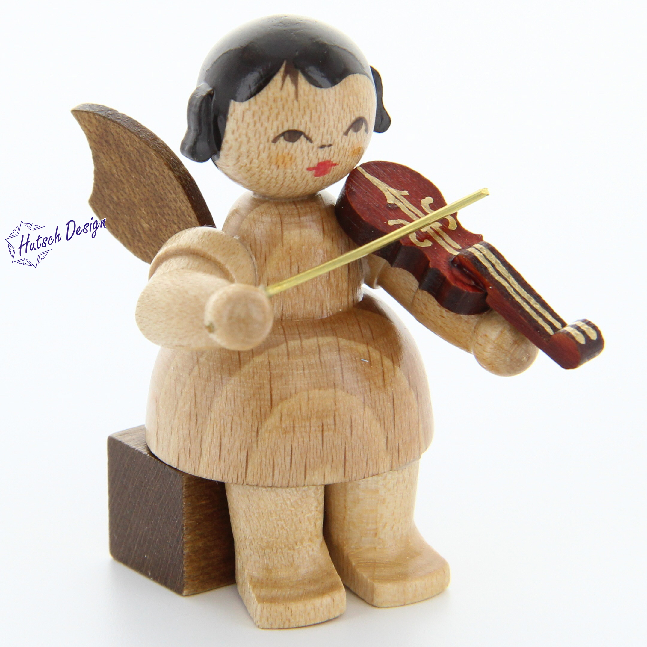 Engel sitzend mit Violine, natur Engel sitzend mit Violine, natur