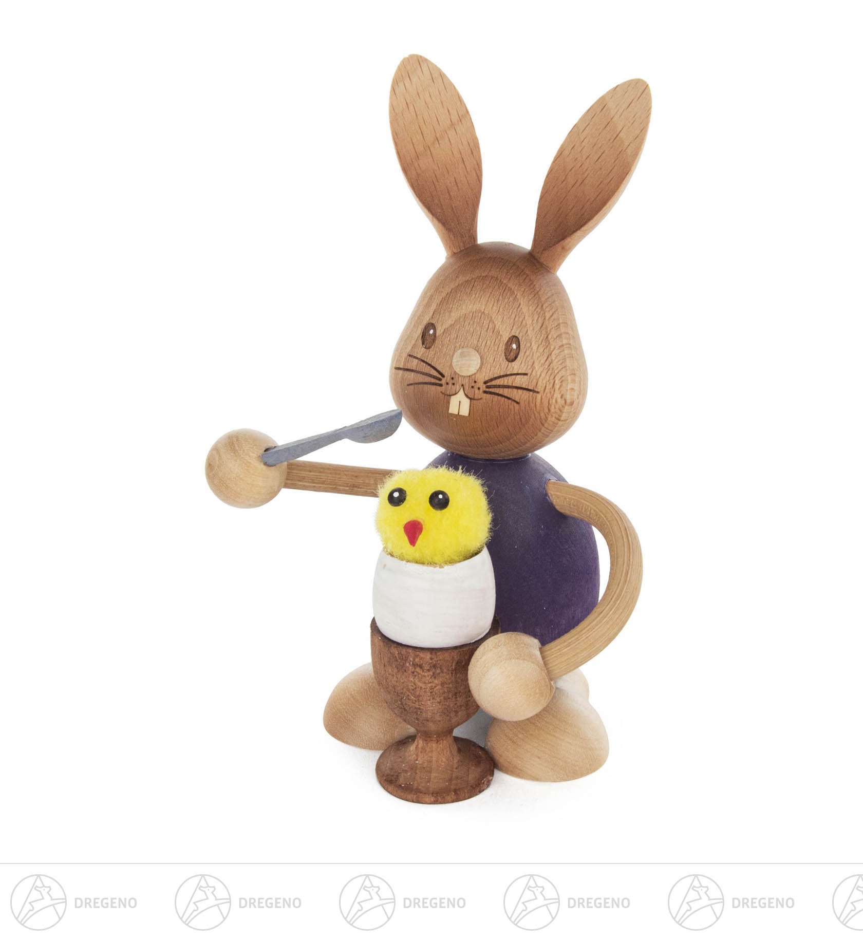 Hase Stupsi mit Eierbecher und Küken 12cm Hase Stupsi mit Eierbecher und Küken 12cm