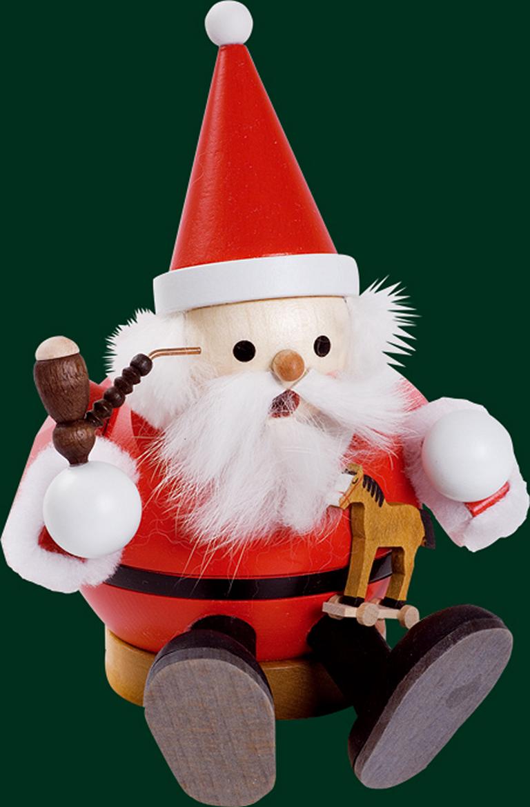 Kugelrauchmann Weihnachtsmann, sitzend  15 cm
