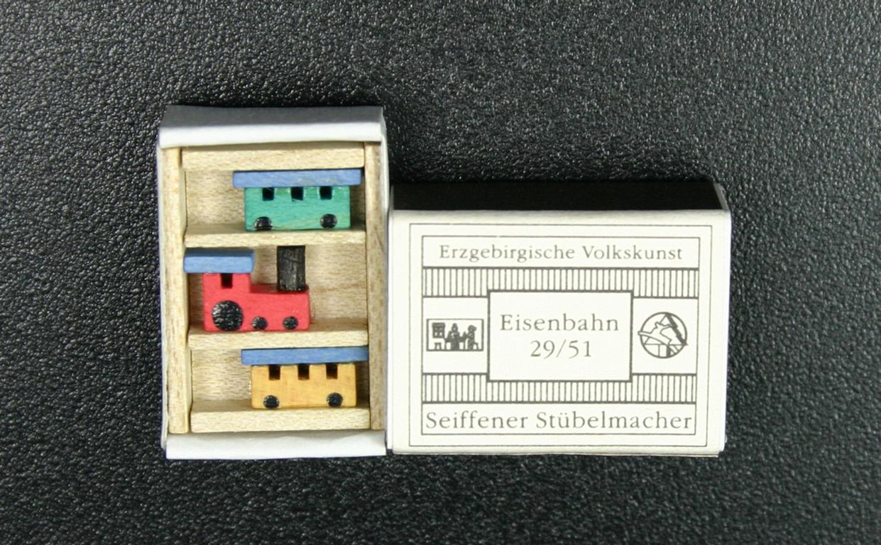 Zündholzschachteln Eisenbahn 2cm x 2cm x 1cm