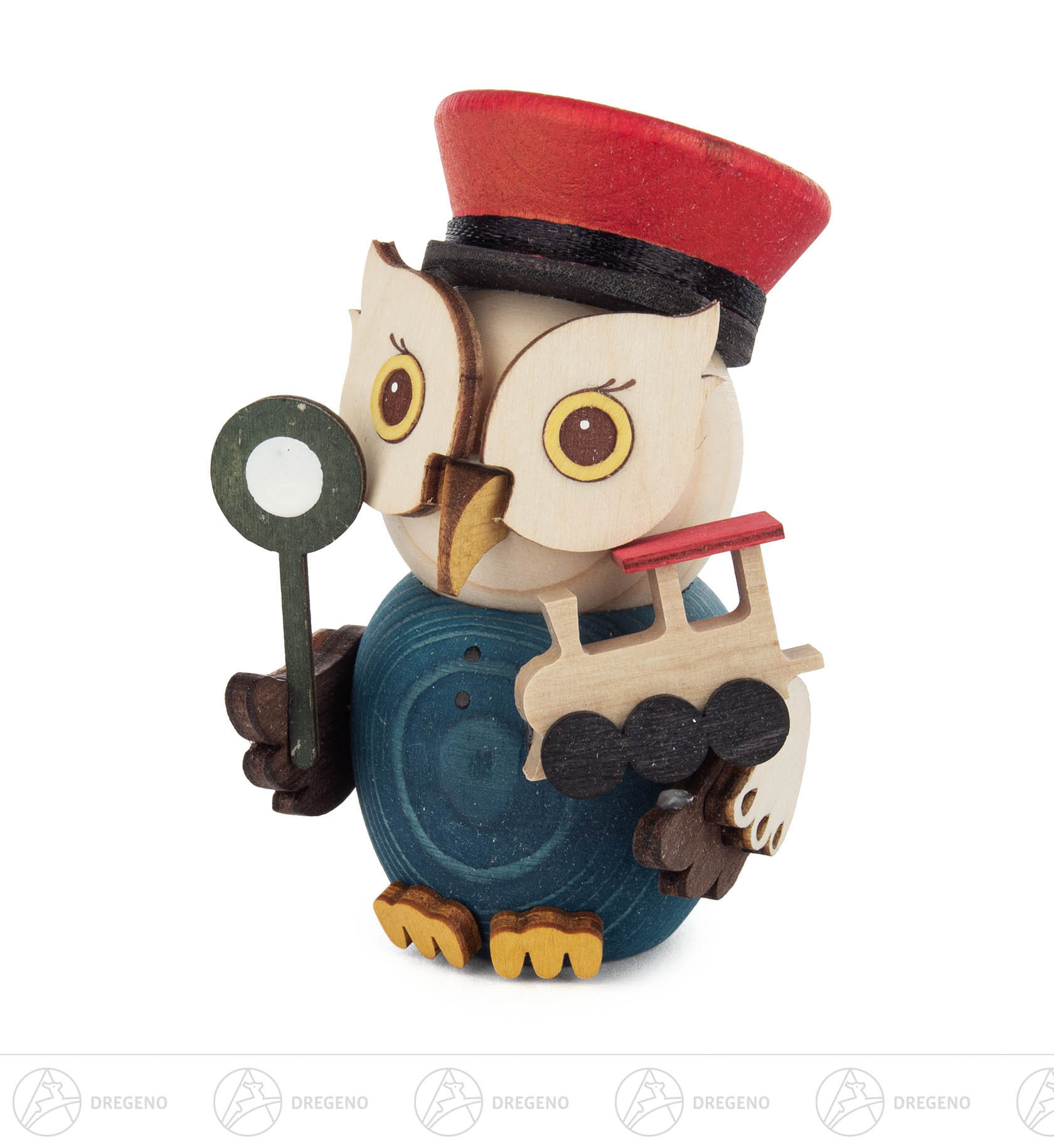 Mini-Eule Eisenbahner 7cm