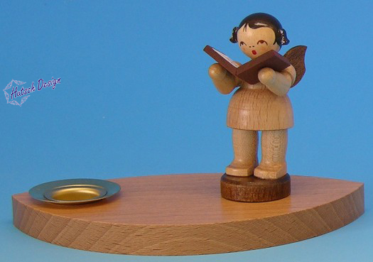 Kerzenhalter natur, Engel mit Buch, naturfarben Kerzenhalter natur, Engel mit Buch, naturfarben