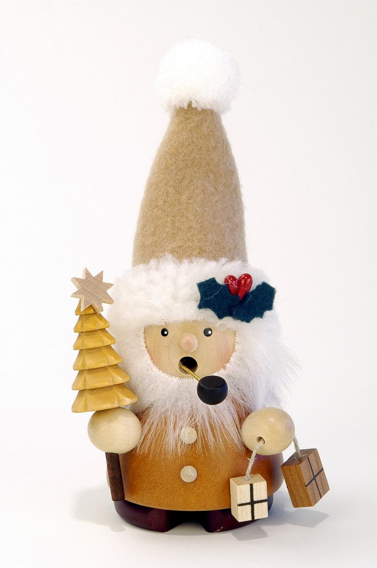 Räuchermann Weihnachtsmann natur  14,0 cm
