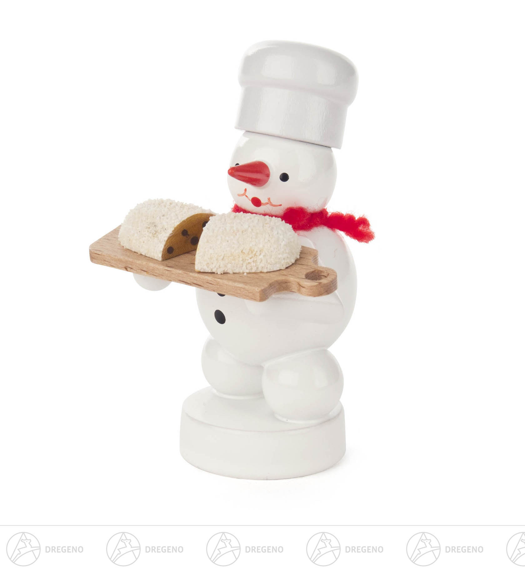 Schneemann Bäcker mit Stollen 8cm Schneemann Bäcker mit Stollen 8cm