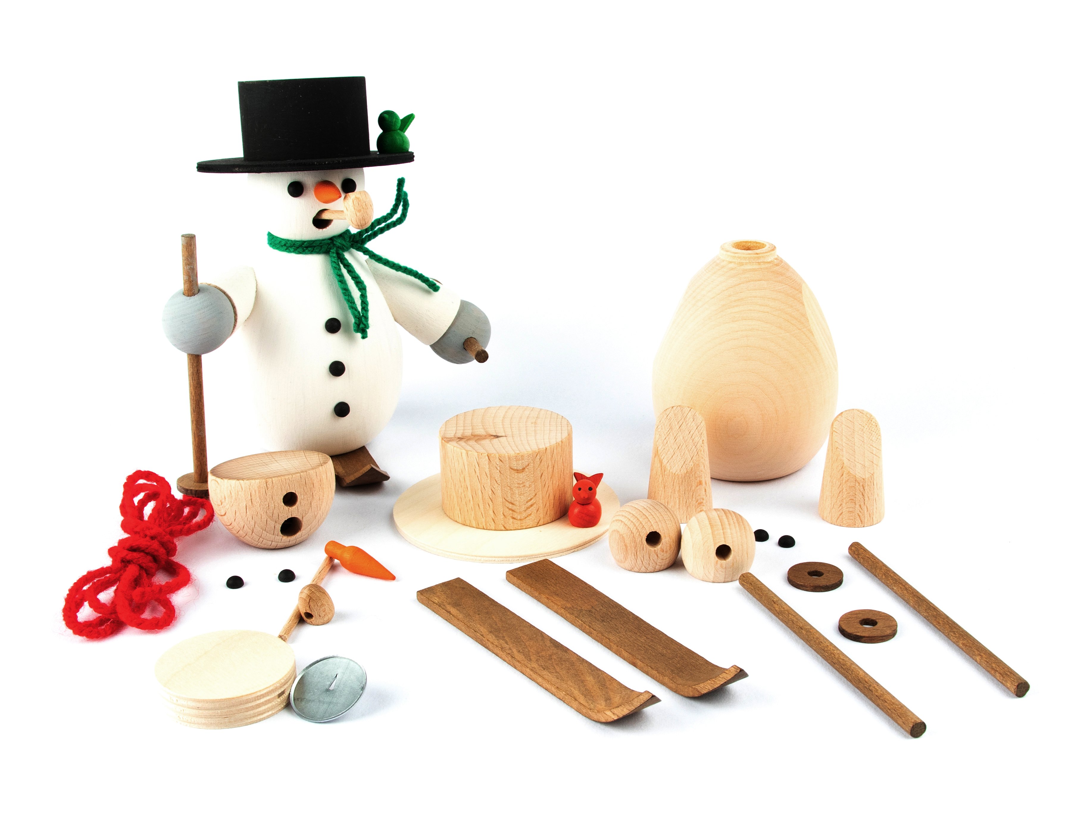 Bastelset Räuchermann ca. 14cm Schneemann mit Ski Bastelset Räuchermann ca. 14cm Schneemann mit Ski