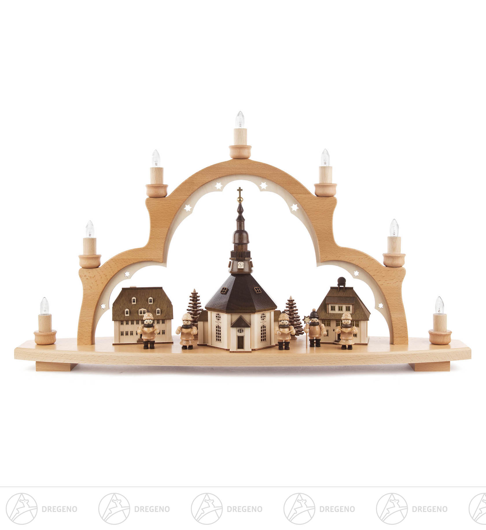 Schwibbogen Seiffener Dorf mit Figuren elektr. Beleuchtung 39x66cm Schwibbogen Seiffener Dorf mit Figuren elektr. Beleuchtung 39x66cm