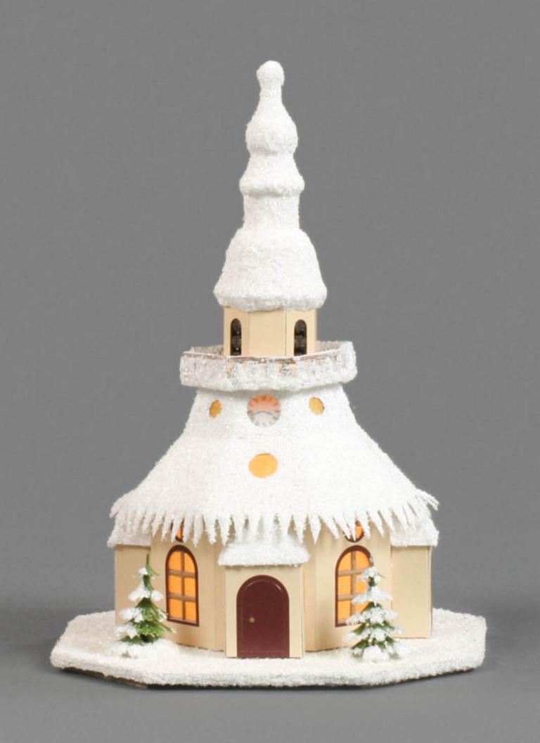 Lichterhaus Seiffener Kirche klein, elektr. Beleuchtung