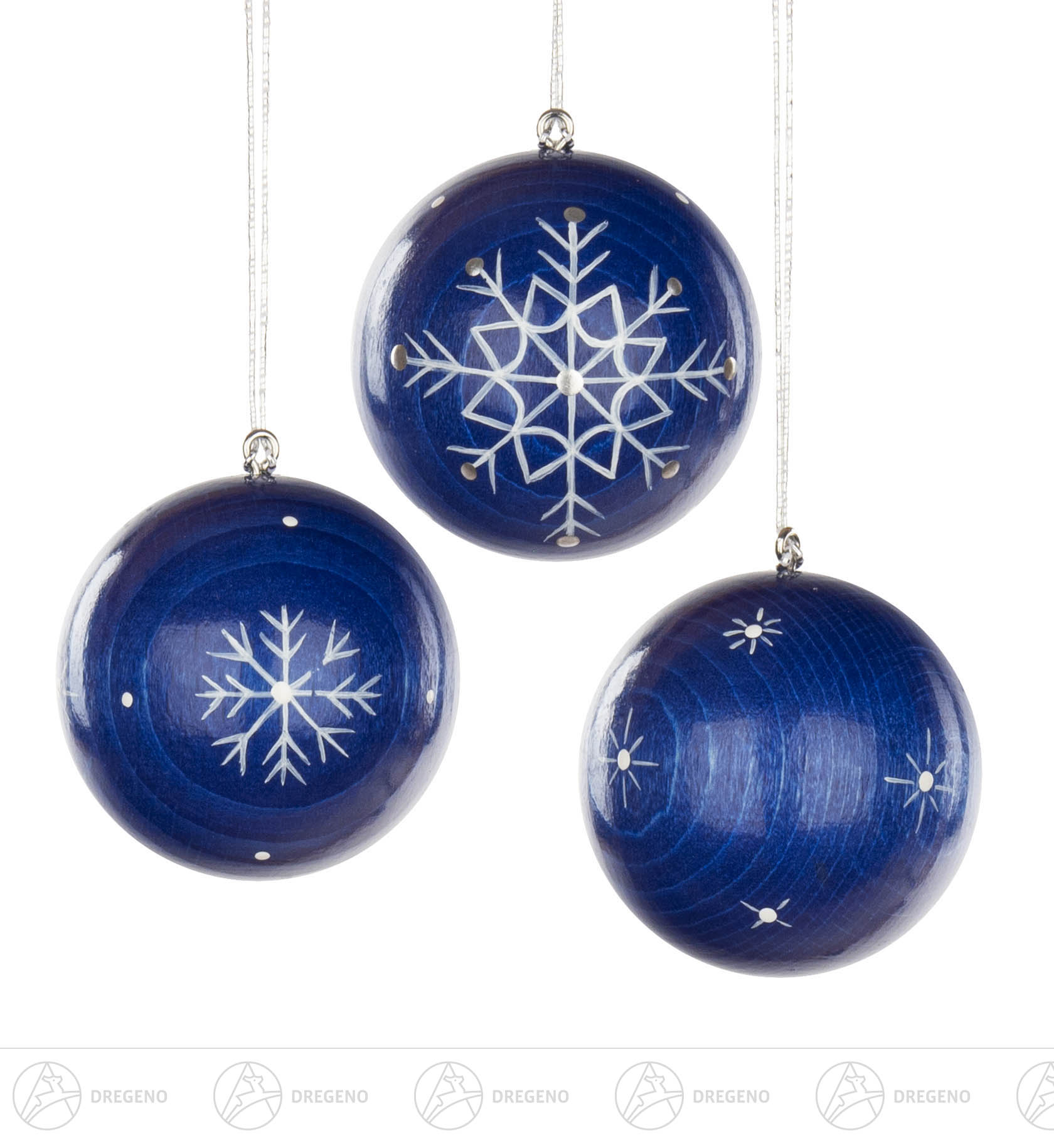 Weihnachtsbaumkugeln 4cm blau mit Kristallen