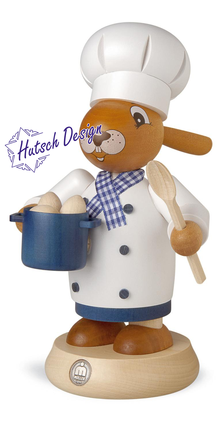 Räucherhase Koch farbig, groß