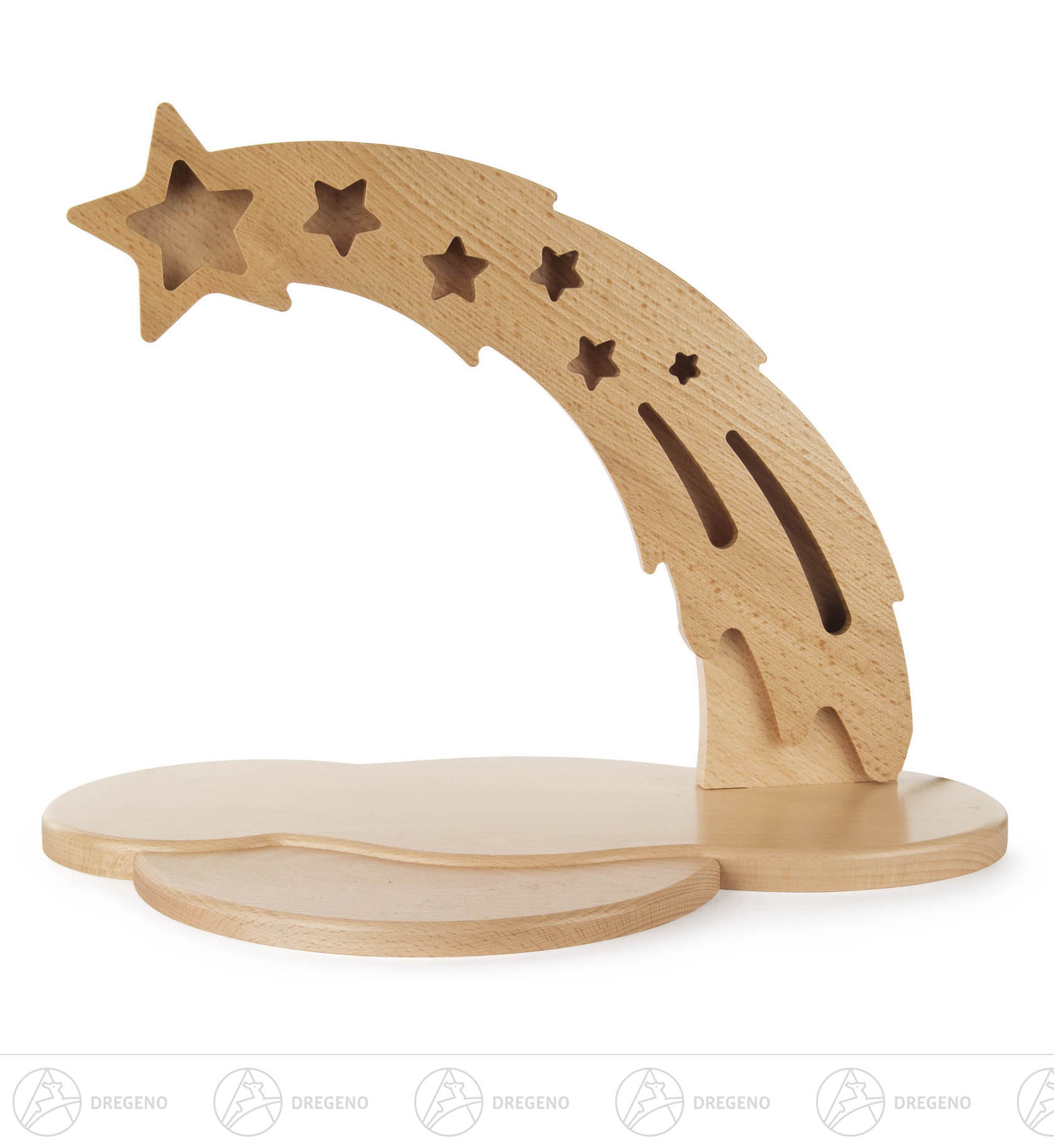 Sternbogen natur mit Vorleger LED Beleuchtung 26x36cm