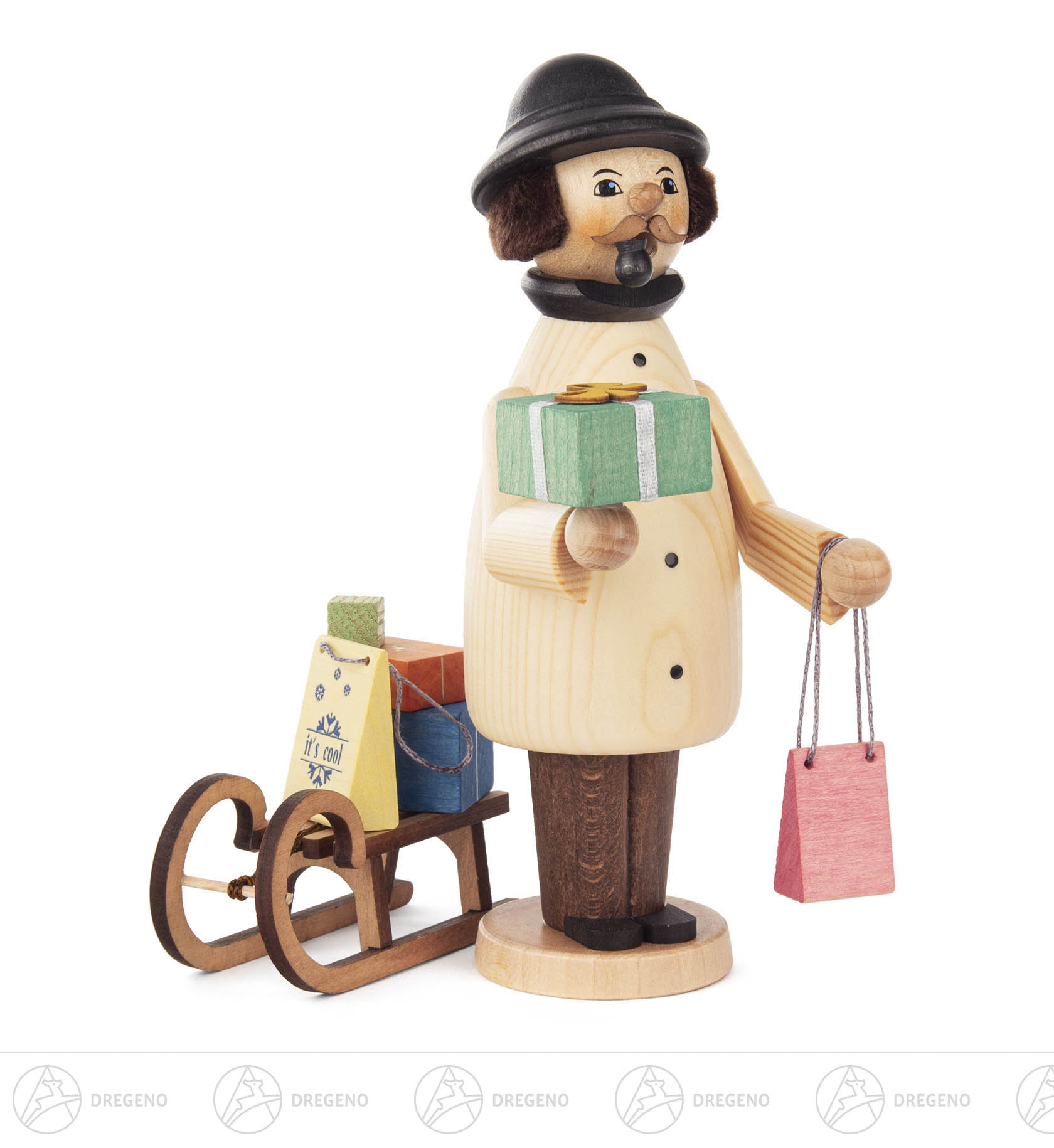 Räuchermann Weihnachtseinkäufer