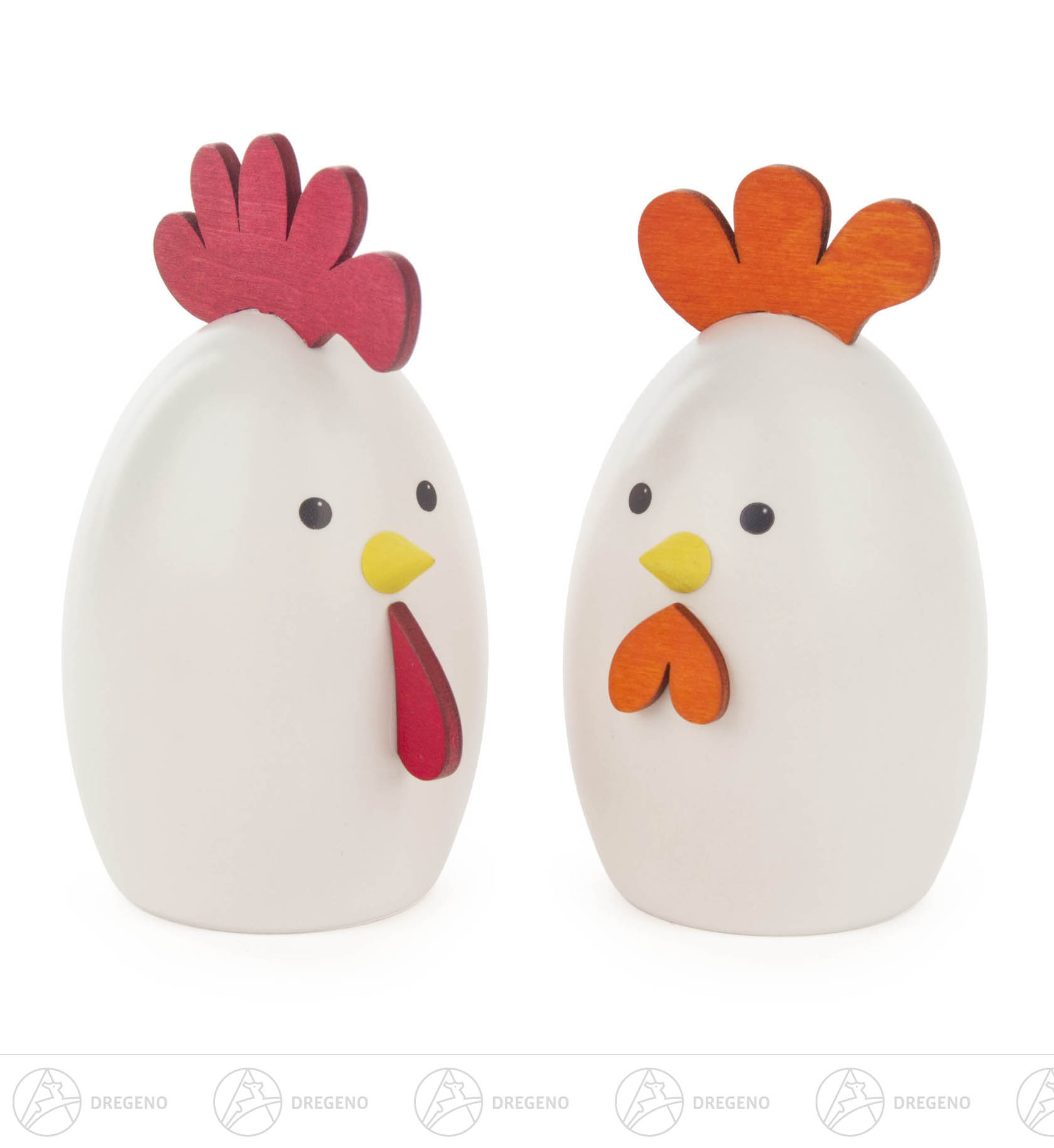 Hahn und Henne groß, farbig 6cm