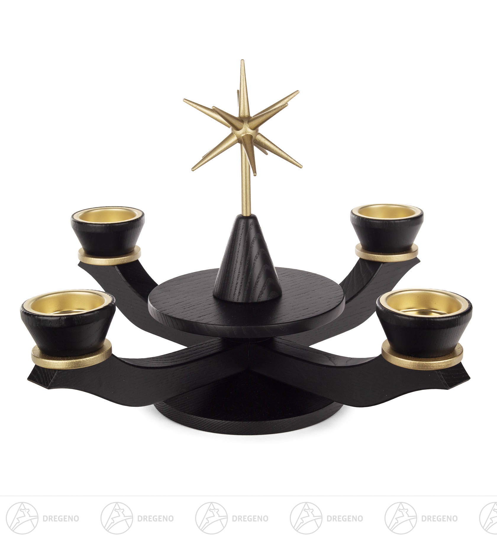 Adventsleuchter Esche mit  19x 18tern schwarz für Teelichte