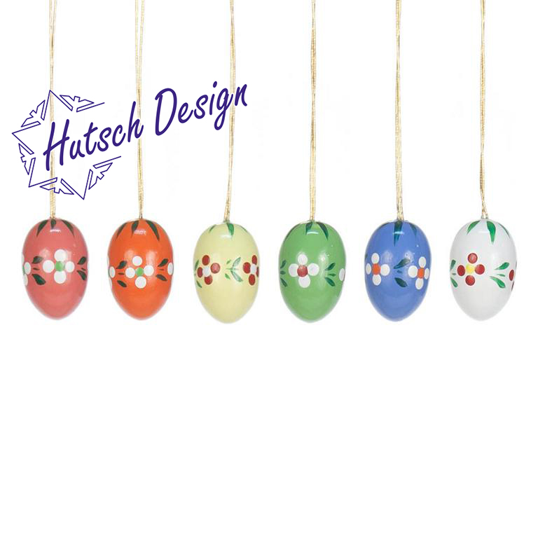 Behang Ostereier mit Blumen (6) 2cm