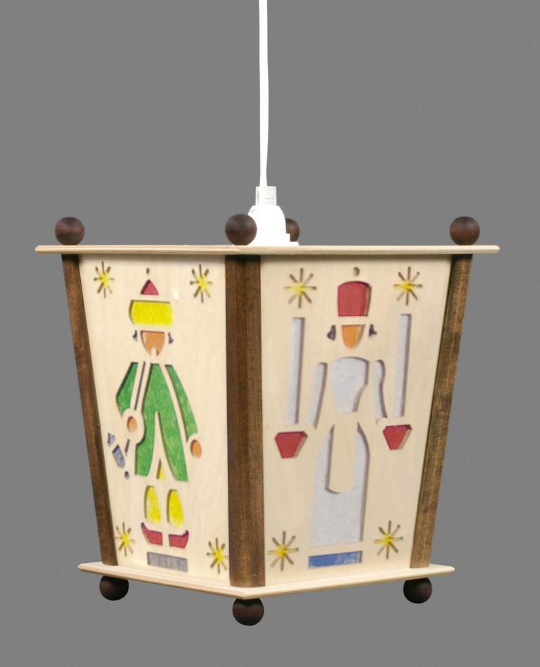 Laterne mit Engel, Bergmann, Nussknacker und Räuchermann, elektr. Beleuchtung Laterne mit Engel, Bergmann, Nussknacker und Räuchermann, elektr. Beleuchtung
