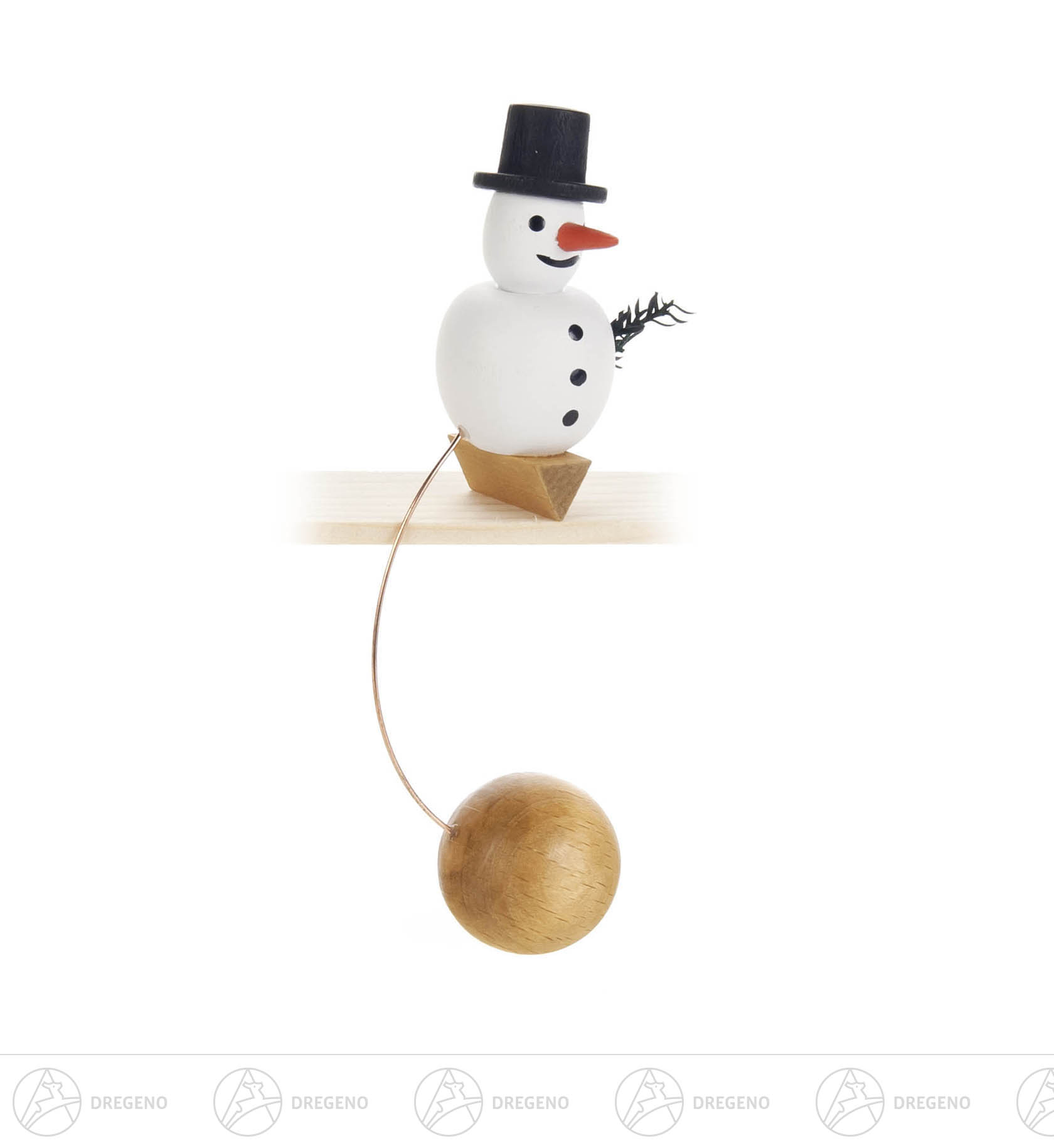 Schaukelfigur Schneemann mit Zylinder 12cm