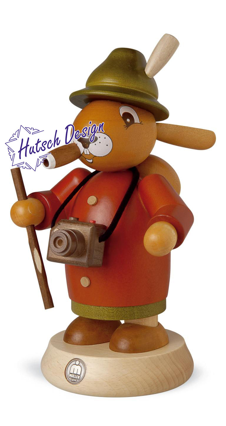 Räucherhase Tourist farbig, groß