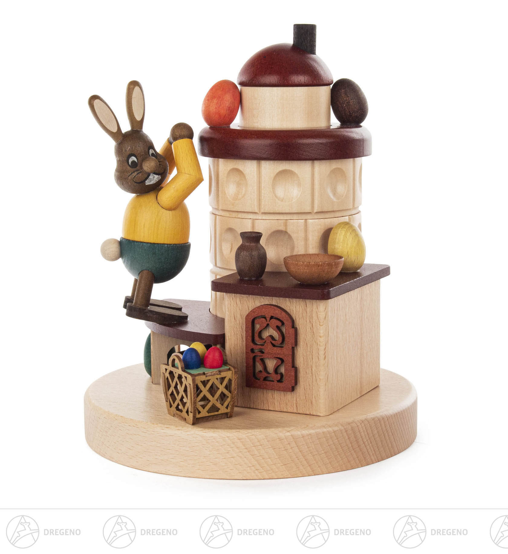 Räucherofen mit Hase und Ostereiern 21,5cm