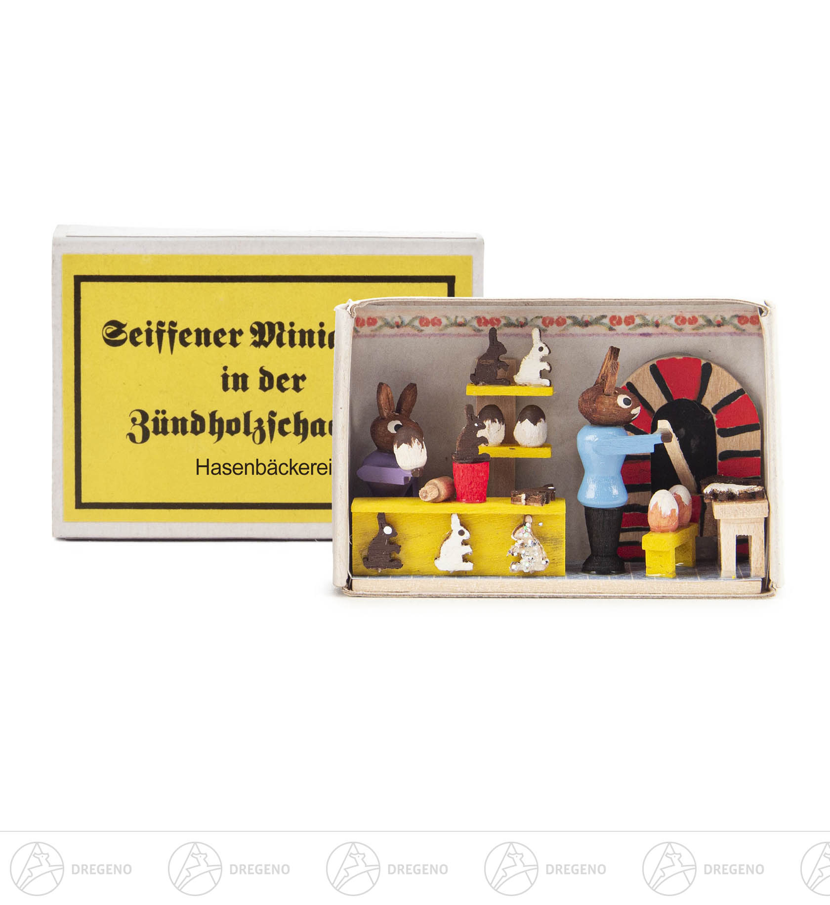 Zündholzschachtel Hasenbäckerei Zündholzschachtel Hasenbäckerei