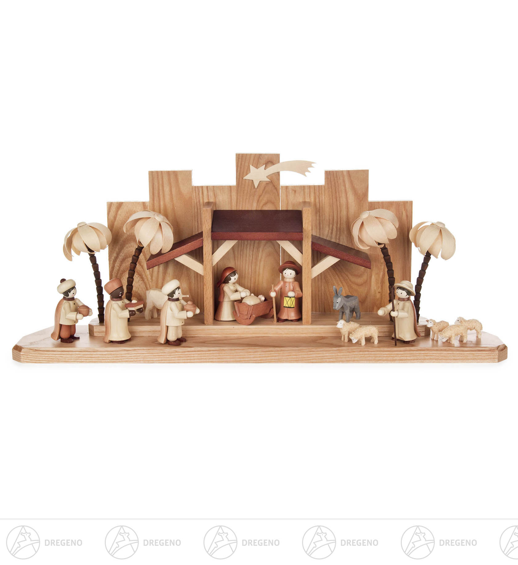 Krippe Christi Geburt komplett mit Figurensatz 18cm Krippe Christi Geburt komplett mit Figurensatz 18cm