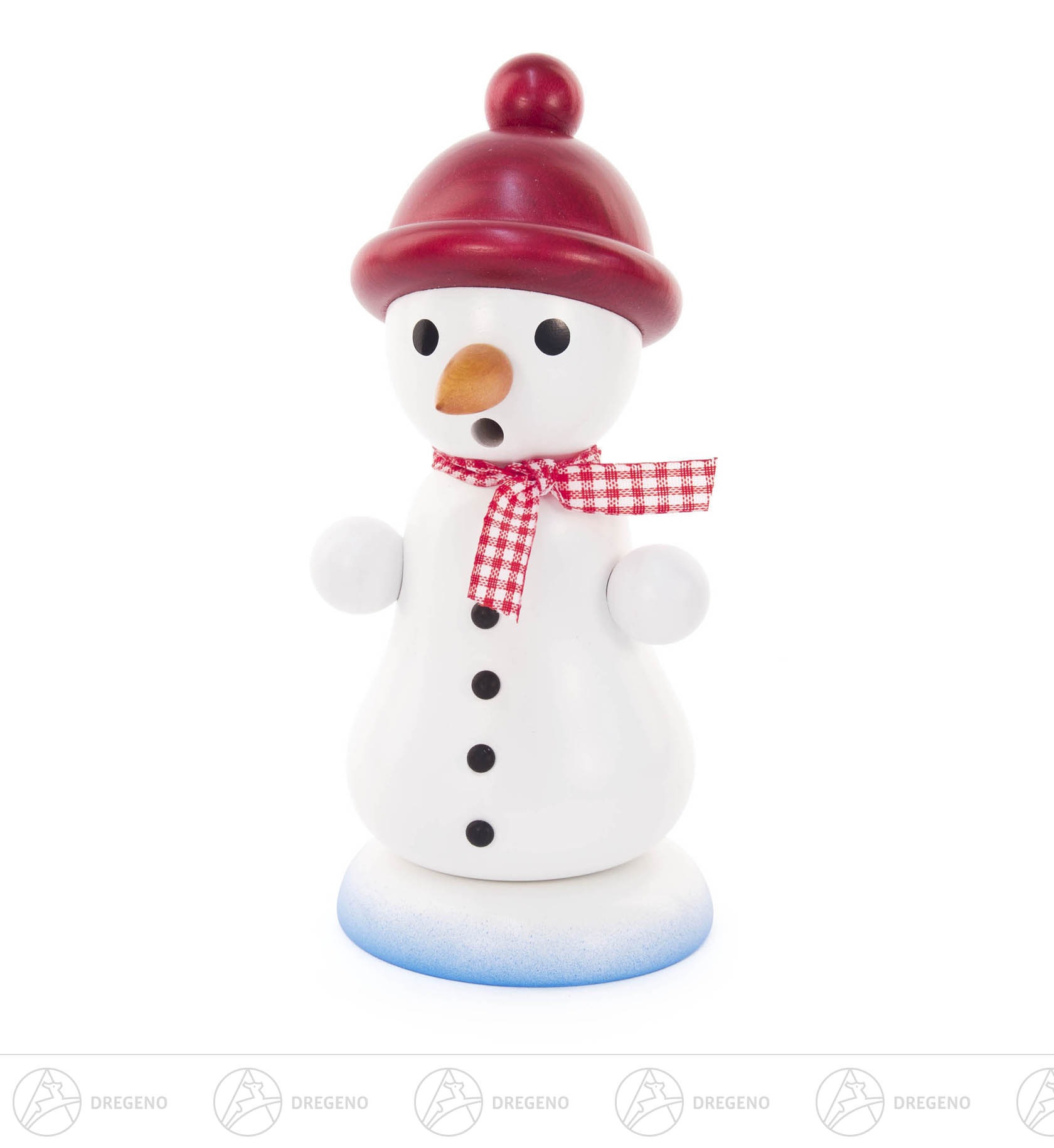 Räuchermann Schneemann mit roter Bommelmütze