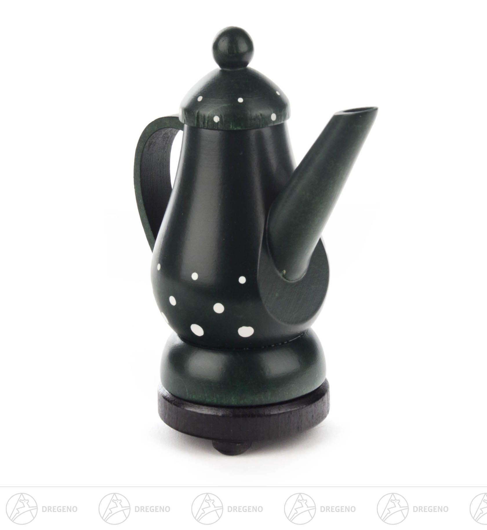 Räucherfigur Kaffeekanne grün 13cm