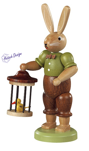 Hase mit Vogelkäfig Hase mit Vogelkäfig