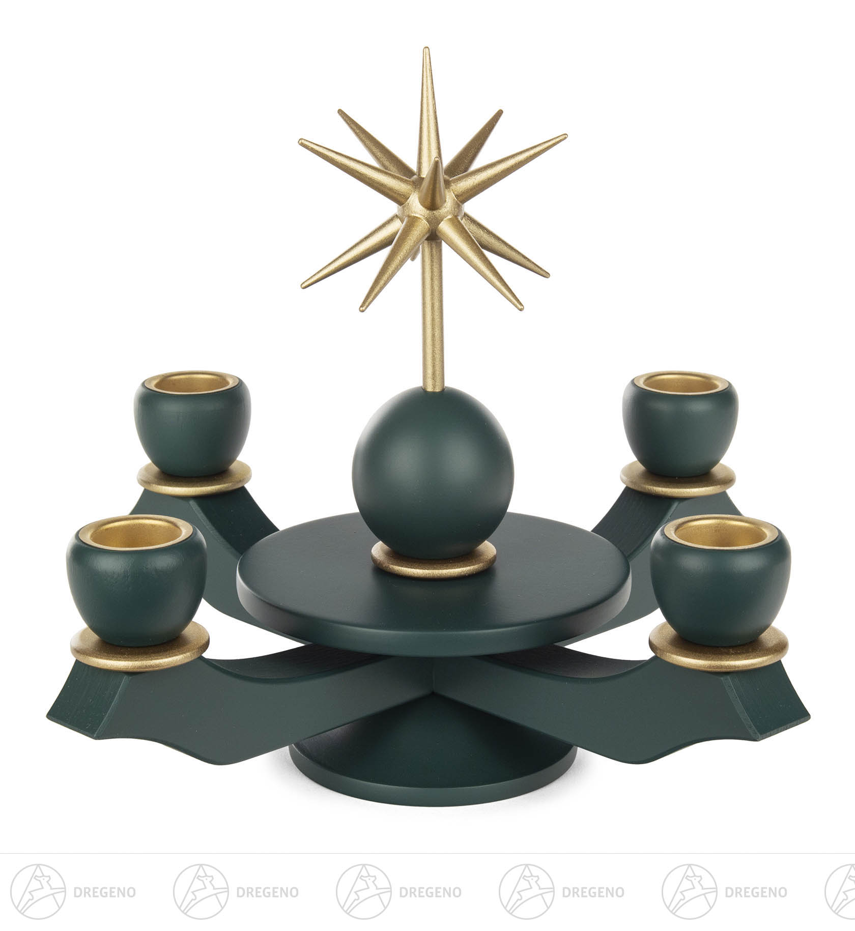 Adventsleuchter mit Stern grün für Wachskerzen D22 mm 20cm