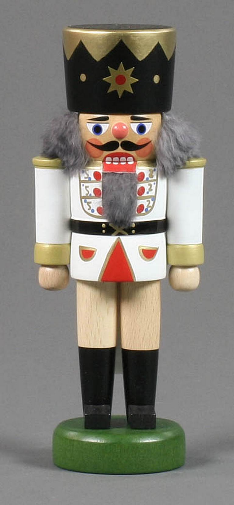 Nussknacker König weiß-natur, 18cm