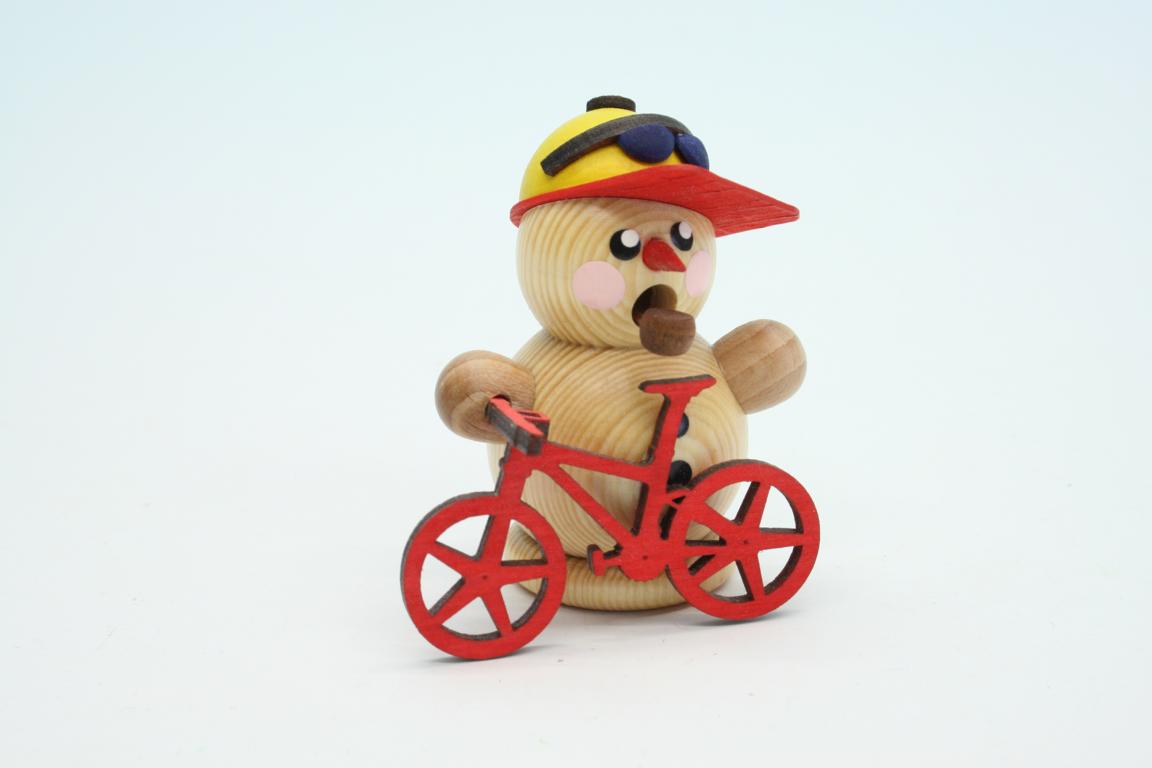 Mountainbiker natur mit rotem Bike 8cm Mountainbiker natur mit rotem Bike 8cm
