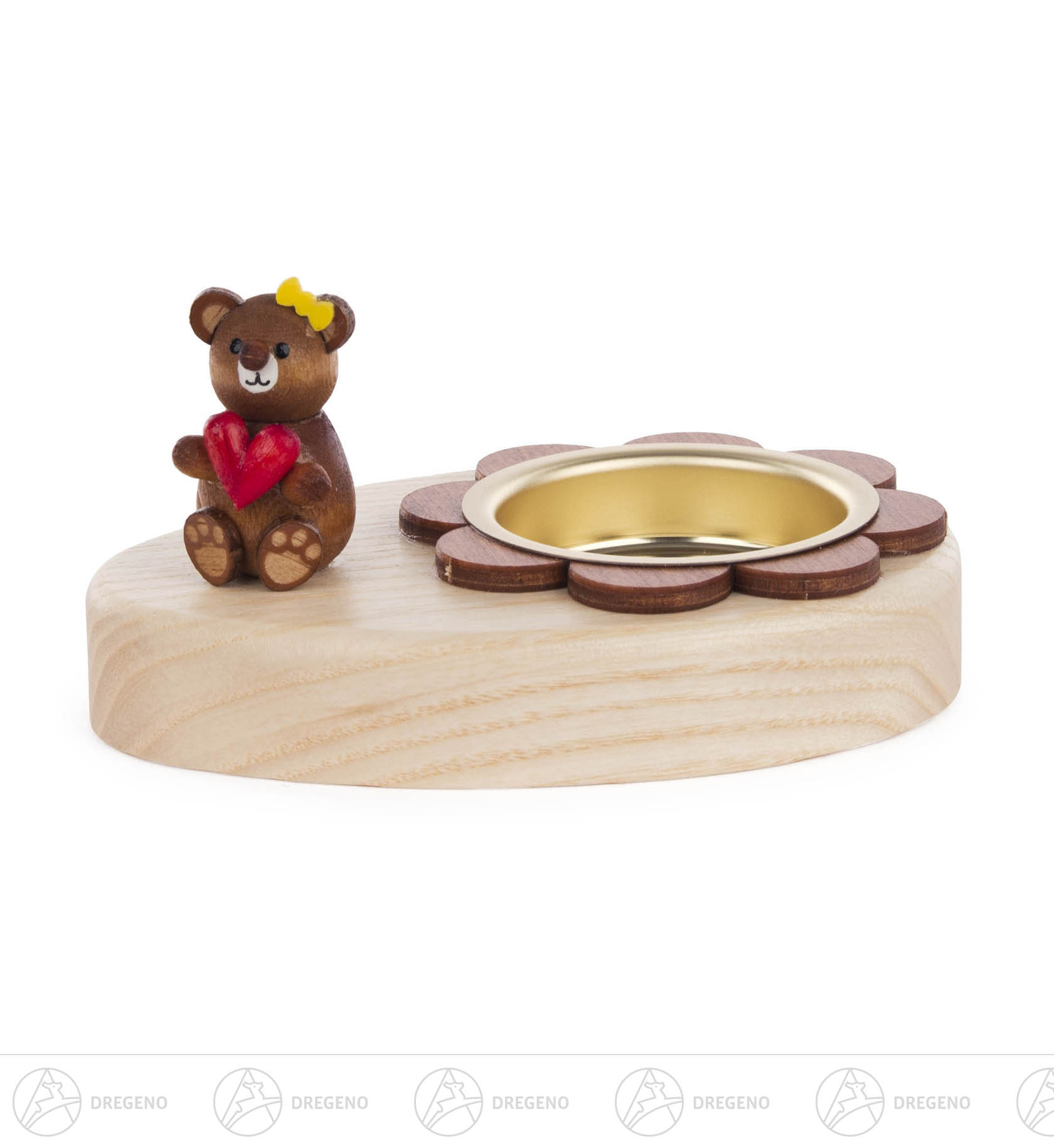 Teelichthalter Teddy mit Herz 6cm