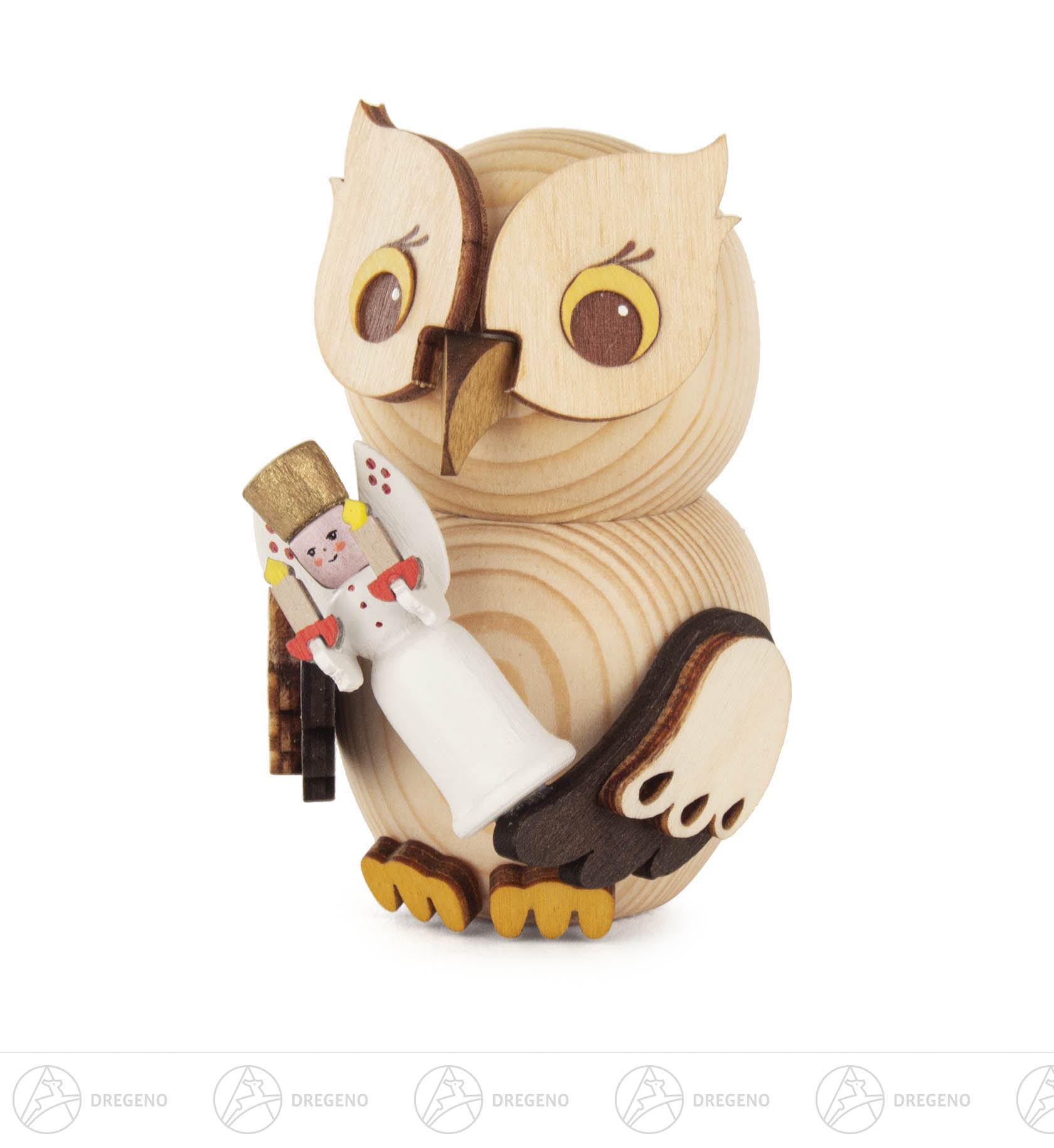 Mini-Eule mit Engel 7cm