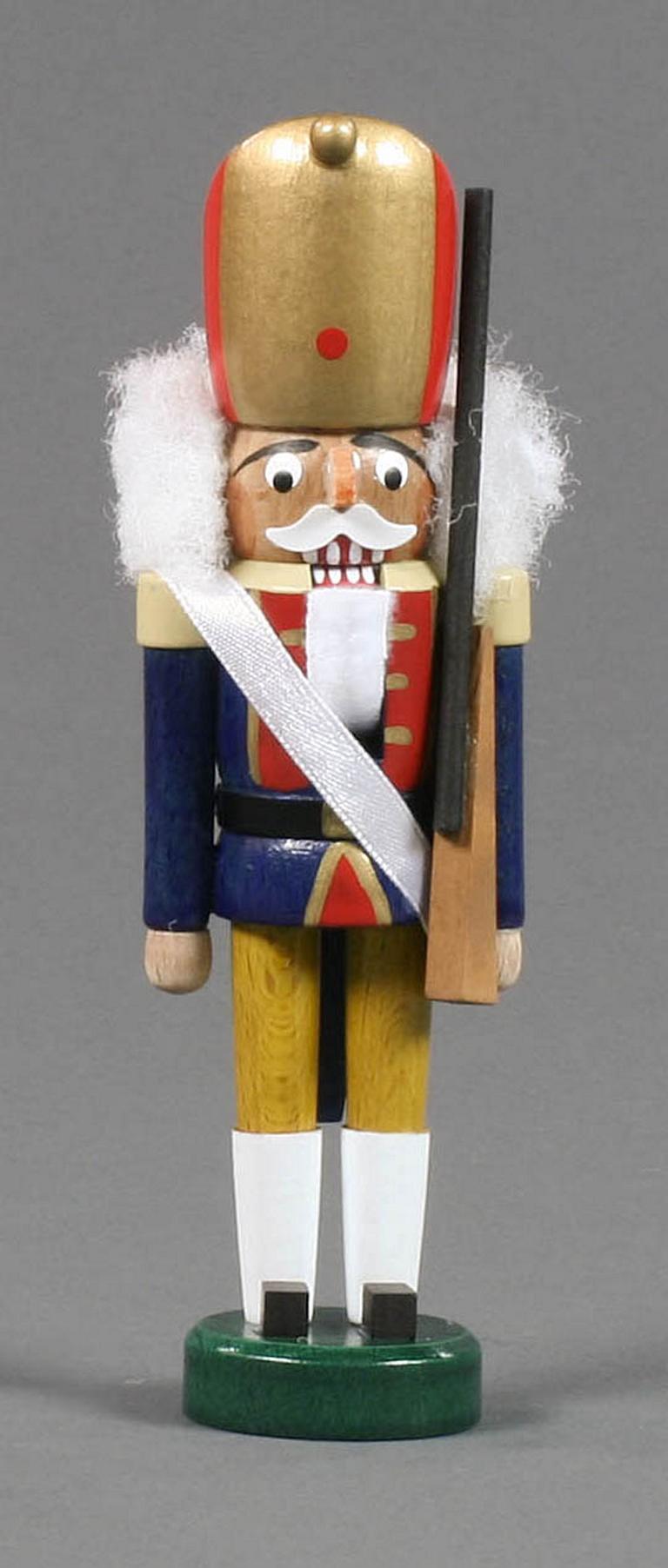 Nussknacker Preuße blau-gelb, 14cm