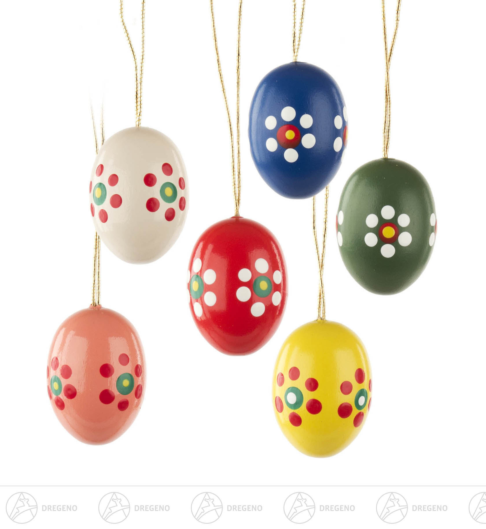 Behang Ostereier mit Punkten (6) 2cm