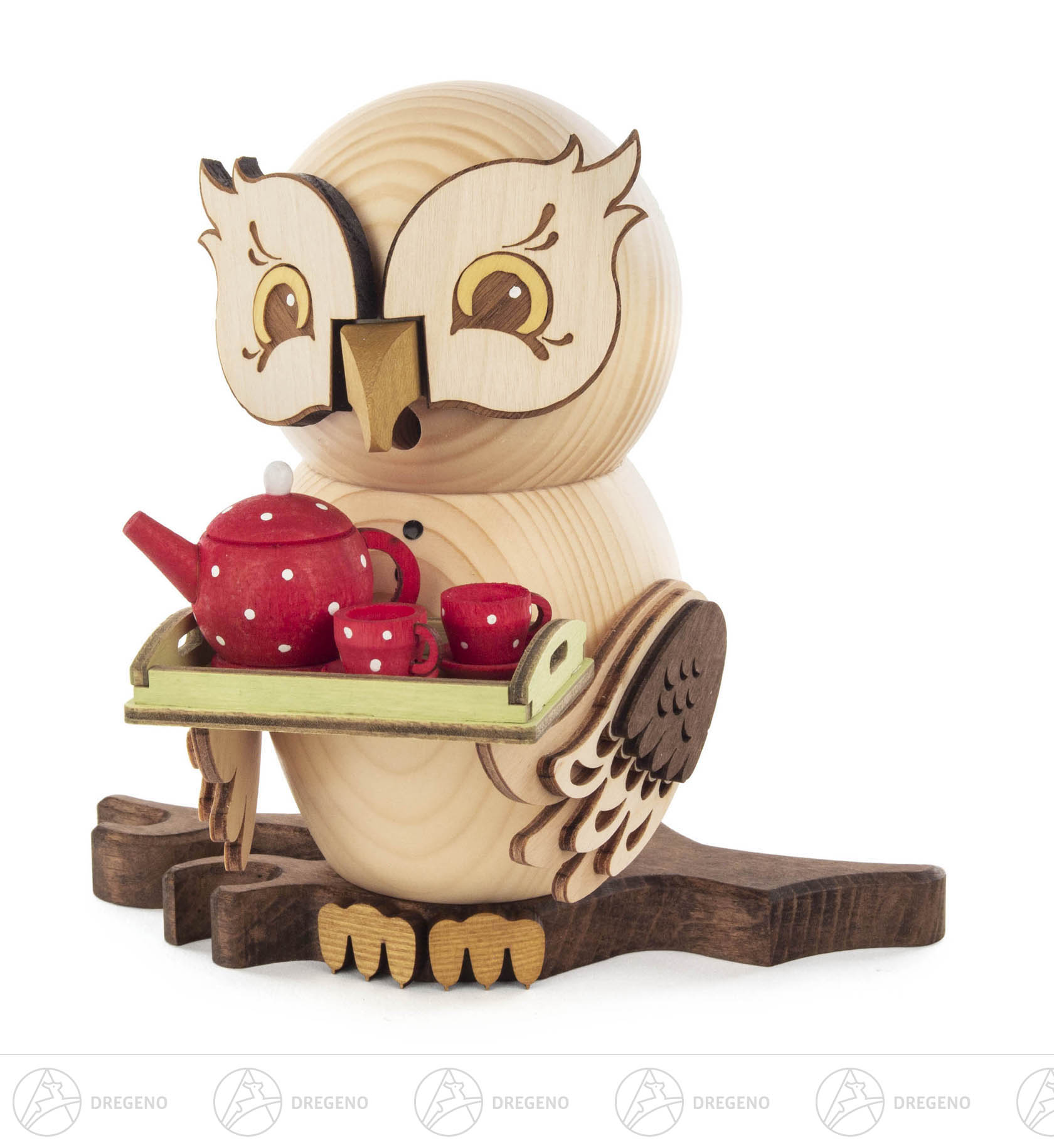 Räuchereule mit Teeservice