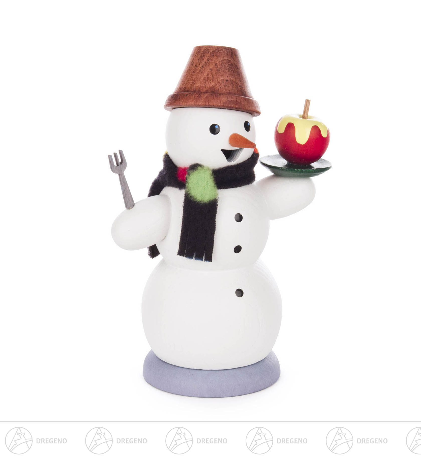 Räuchermann Schneemann mit Bratapfel