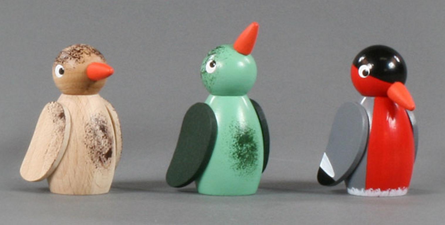 Stimmungsvogel rot/grau