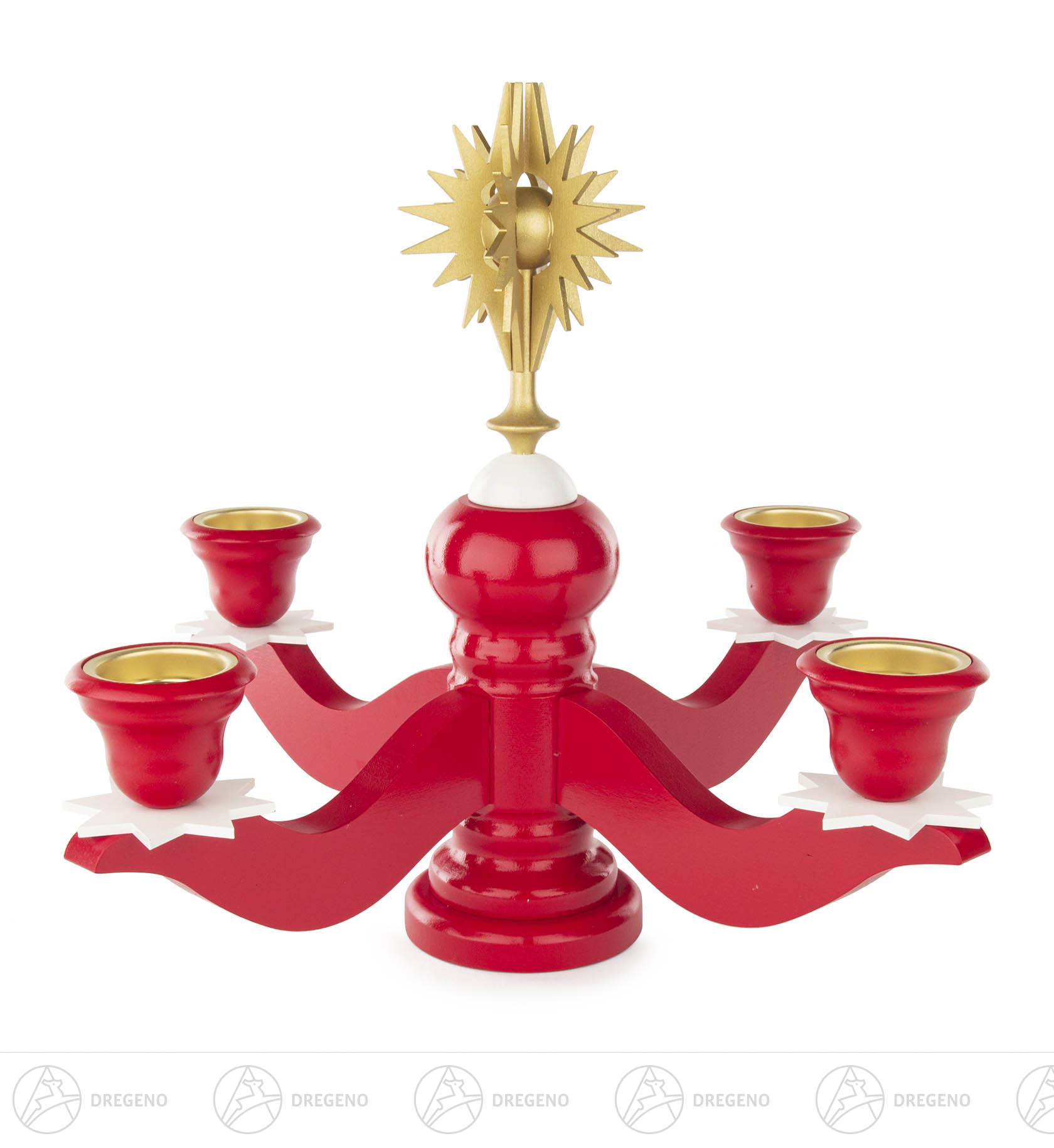 Adventsleuchter mit Stern rot groß für Teelichte 30x40cm