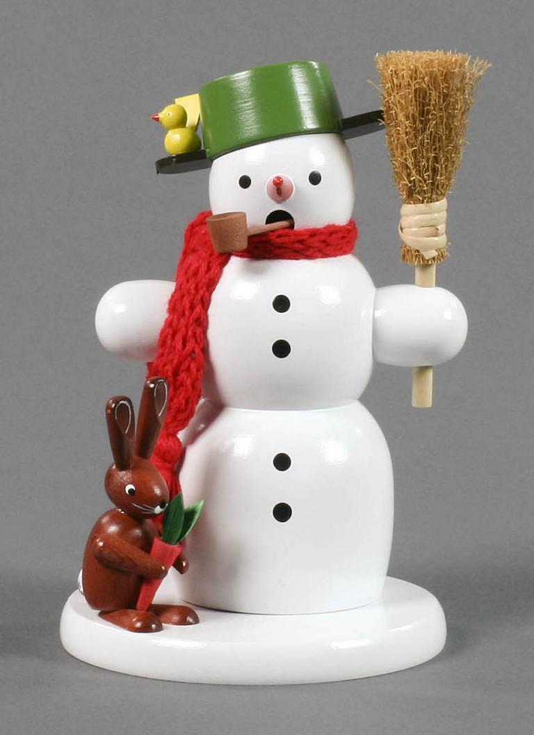 Räuchermann Schneemann mit Hase