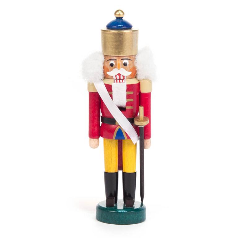 Nussknacker König rot-gelb, 14cm