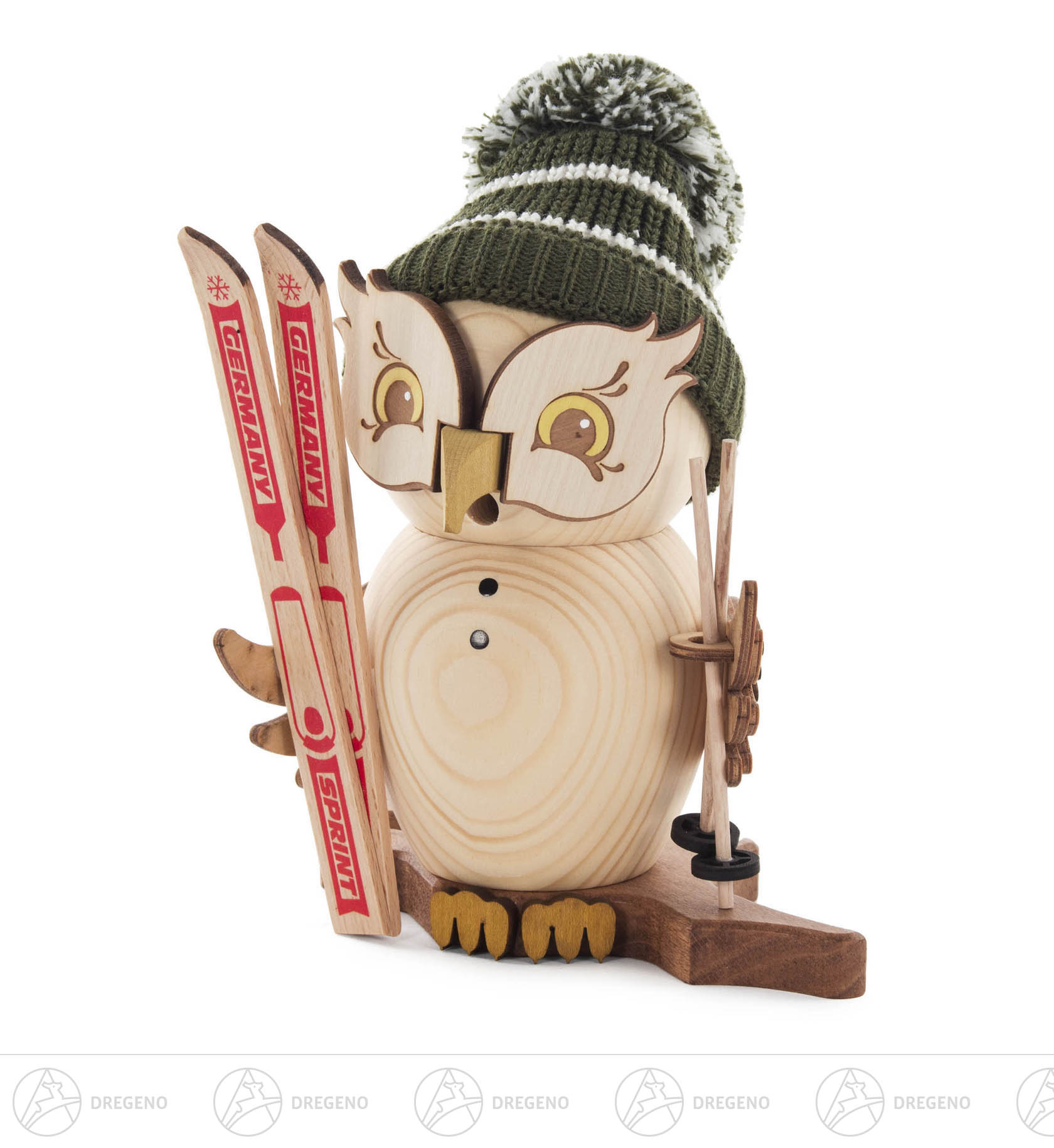 Räuchereule Skifahrer