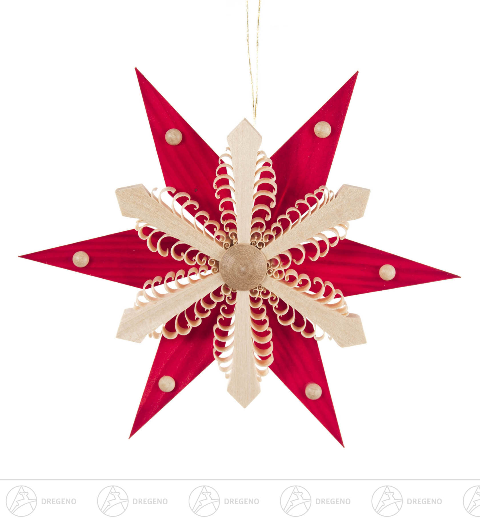 Behang Spanstern rot/natur 11cm Behang Spanstern rot/natur 11cm