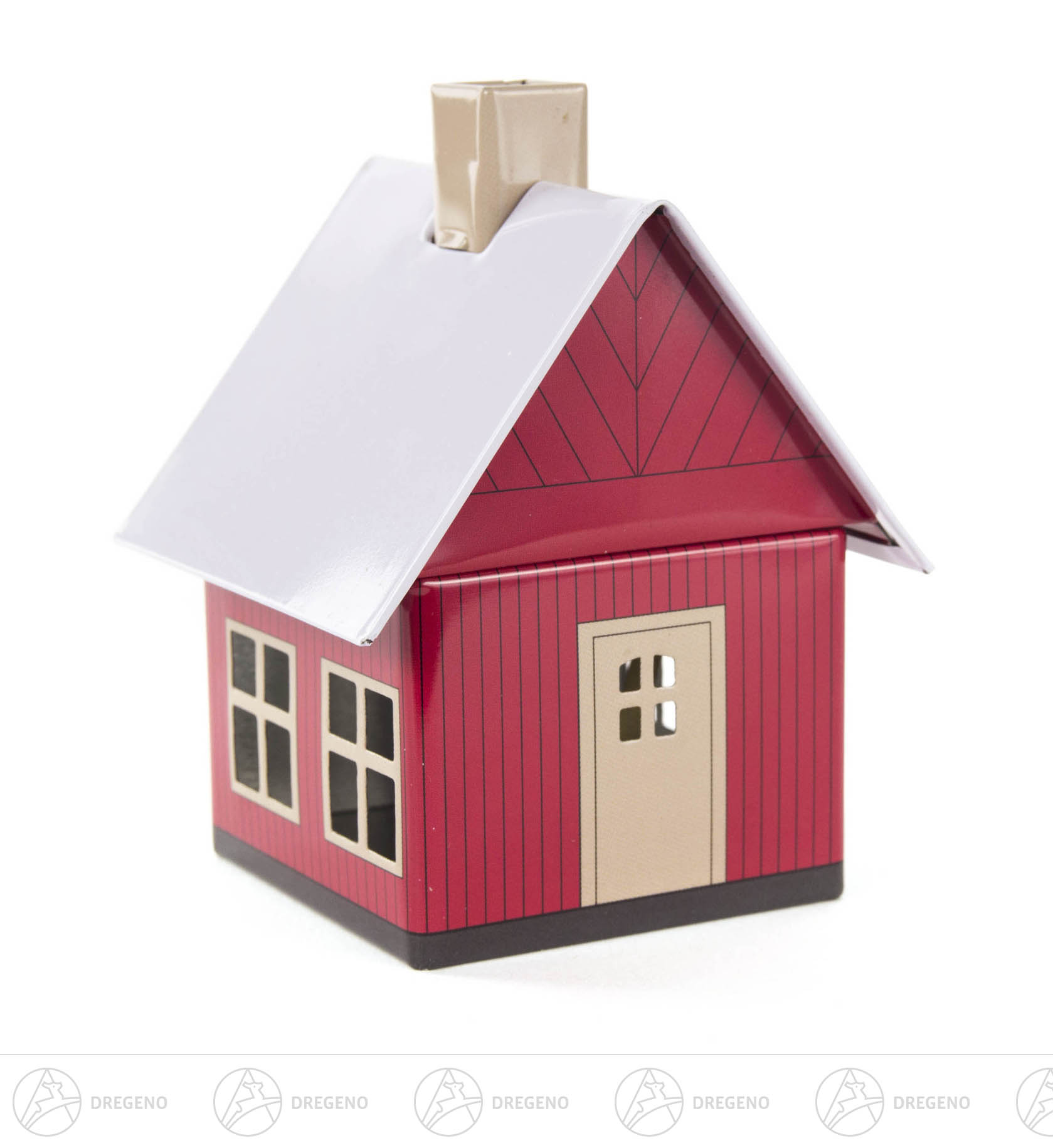 Räucherhaus Metall Waldhaus rotbraun