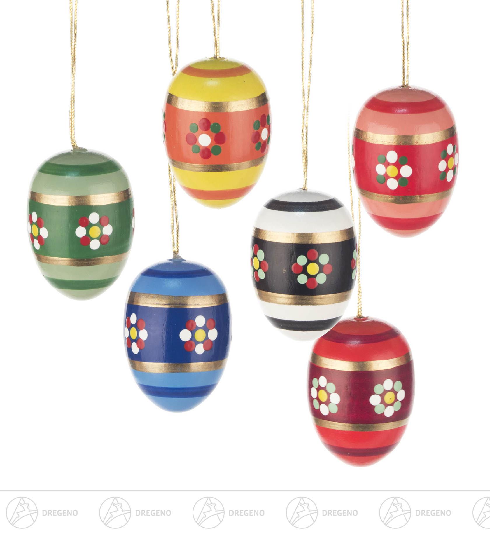 Behang Ostereier mit Blumen (6) 3cm