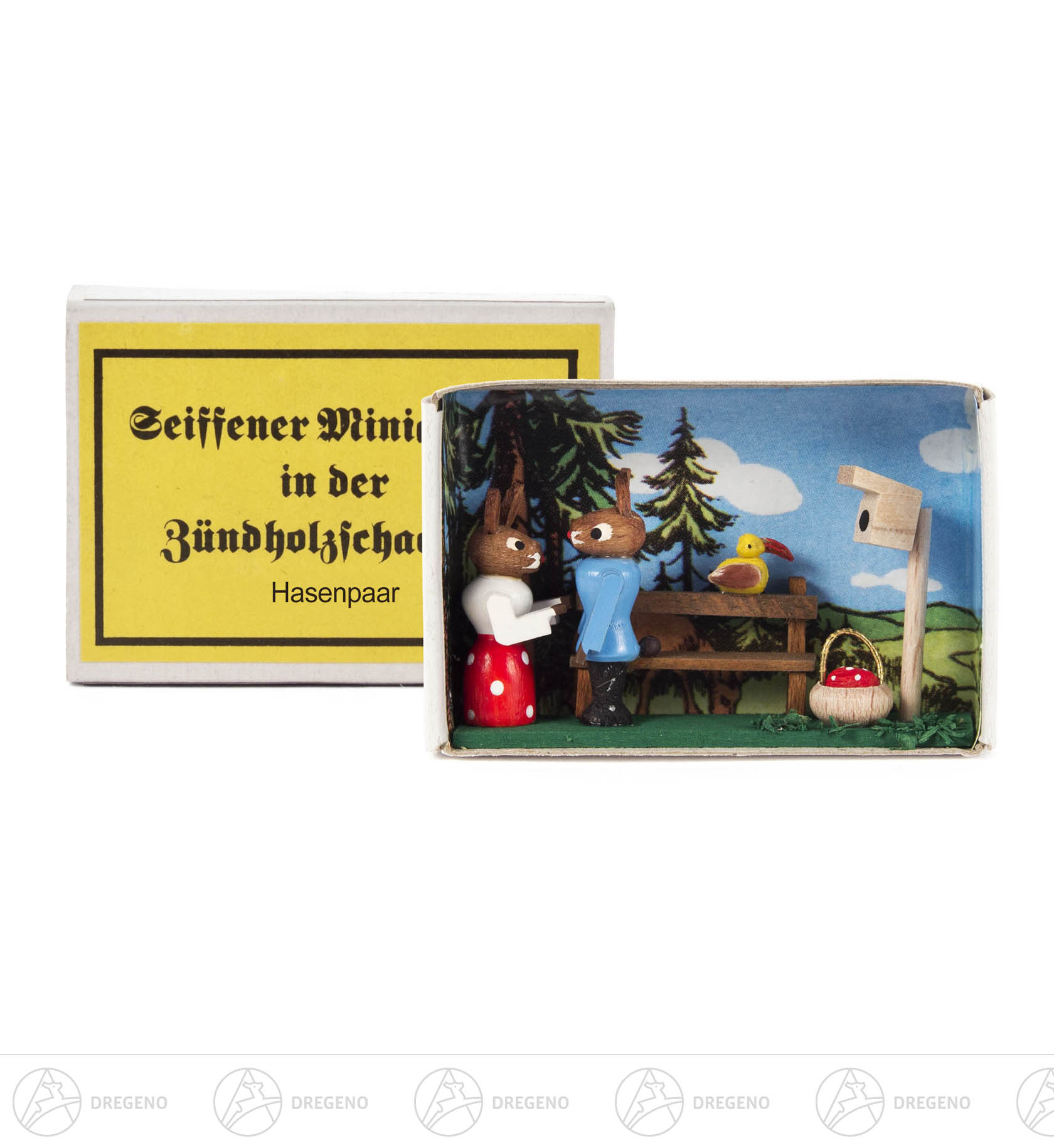 Zündholzschachtel Hasenpaar