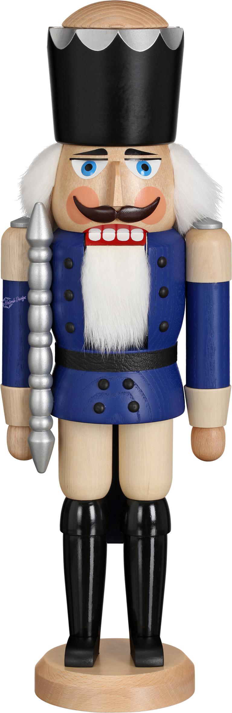 Koenig Esche lasiert blau 39cm